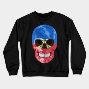 Haiti Flag Skull - Gift for Haitian With Roots From Haiti Crewneck Sweatshirt